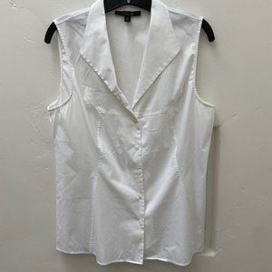 Lafayette 148 New York crisp white sleeveless top Size 14